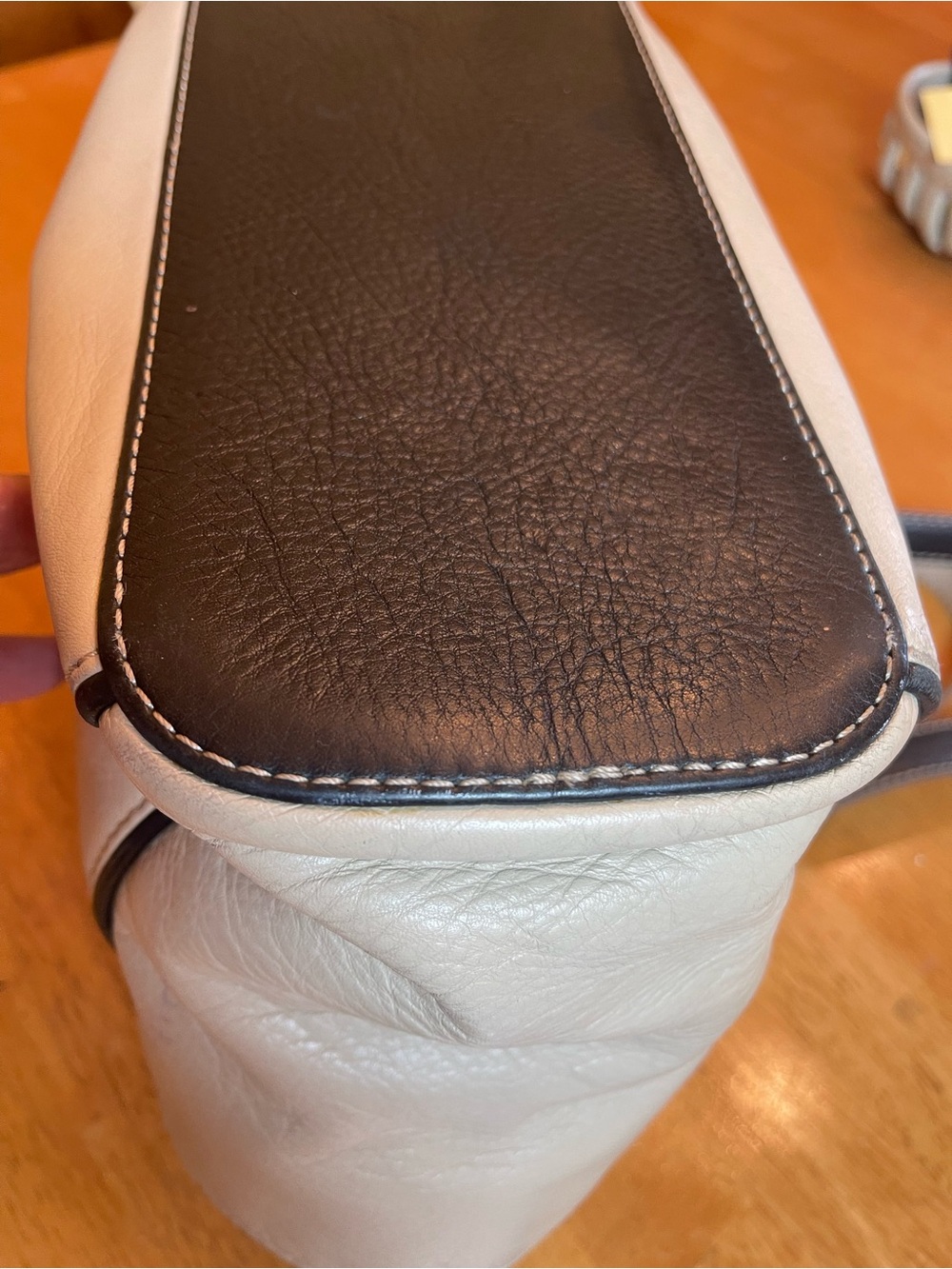 Brighton Cream Brown Leather Tote Shoulder Bag Silver Hardware U196880 - Picture 5 of 14